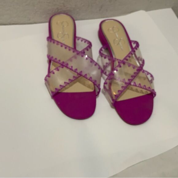 Jessica Simpson Women's Cabrie Slip On Open Toe Heels Pumps Pink Clear Size 8.5 - Picture 6 of 7